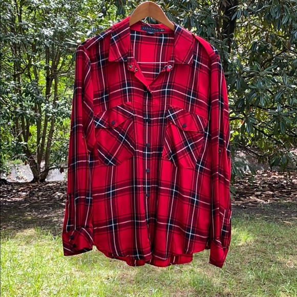 Sanctuary Plaid Shirt - Picture 1 of 5